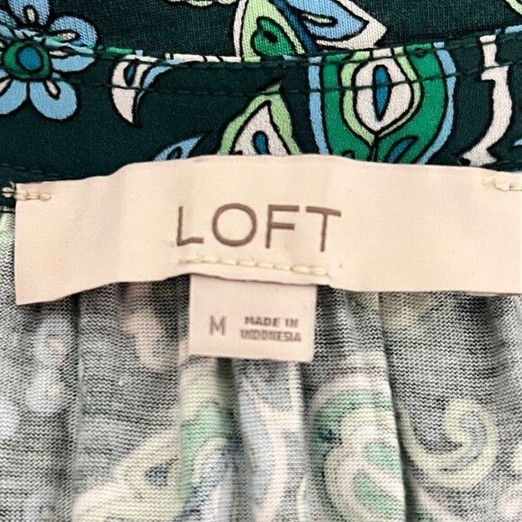 LOFT Green Paisley Print Sleeveless Top   Size M - Picture 3 of 5